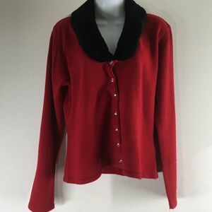Carly St. Claire Red/Black Faux Fur Crysta…